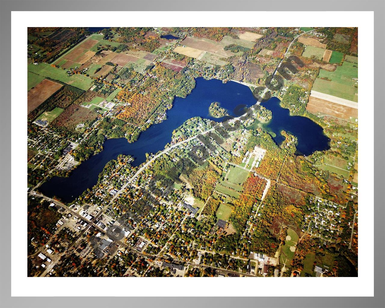 Aerial image of [5857] Maple Lake in Van Buren, MI with Silver Metal frame