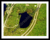 Aerial image of [5859] Lake Marjory in Otsego, MI with Black Metal frame