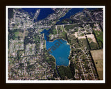 Aerial image of [5860] Marl Lake in Genesee, MI with Black Wood frame