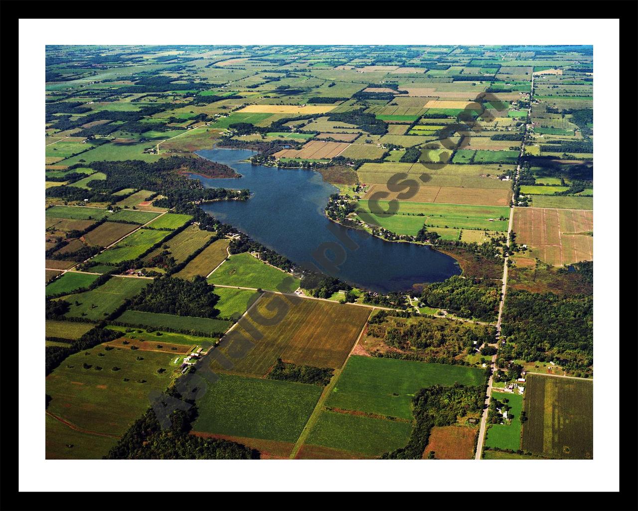 Aerial image of [5861] Matteson Lake in Branch, MI with Black Metal frame