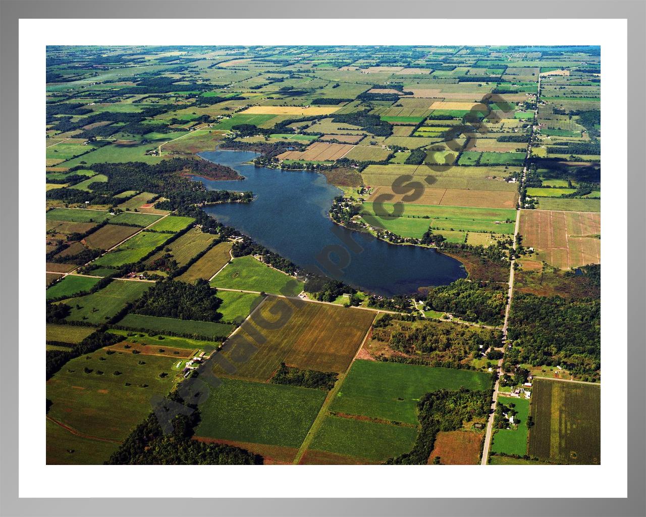 Aerial image of [5861] Matteson Lake in Branch, MI with Silver Metal frame