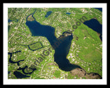 Aerial image of [5864] Upper Long Lake in Oakland, MI with Black Metal frame