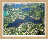 Aerial image of [5865] Upper Long Lake in Oakland , MI with Natural Wood frame