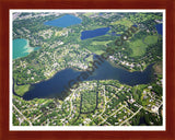 Aerial image of [5865] Upper Long Lake in Oakland , MI with Cherry Wood frame