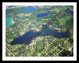 Aerial image of [5865] Upper Long Lake in Oakland , MI with Black Metal frame