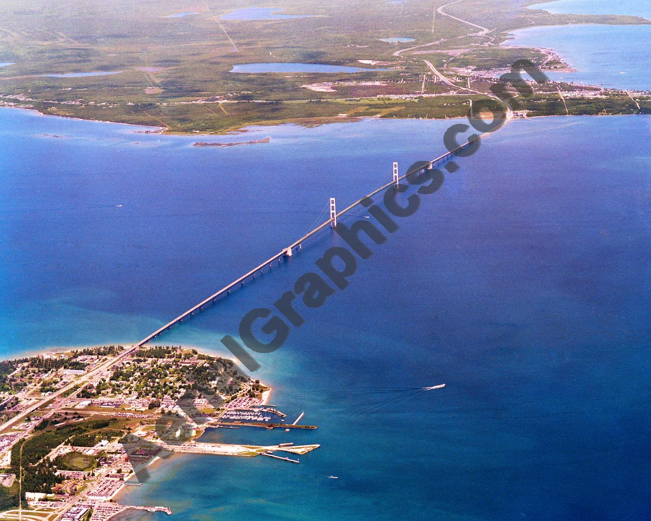 Aerial image of [5867] Mackinac Bridge in Mackinac, MI with No frame