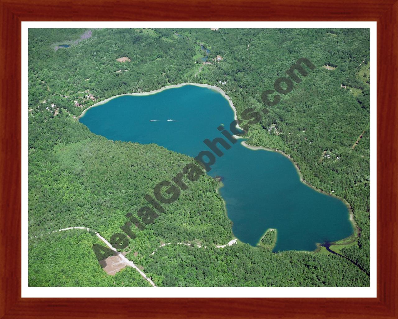 Aerial image of [5868] McCormick in Montmorency, MI with Cherry Wood frame