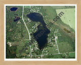 Aerial image of [586] North Lake in Tuscola/Lapeer, MI with Natural Wood frame