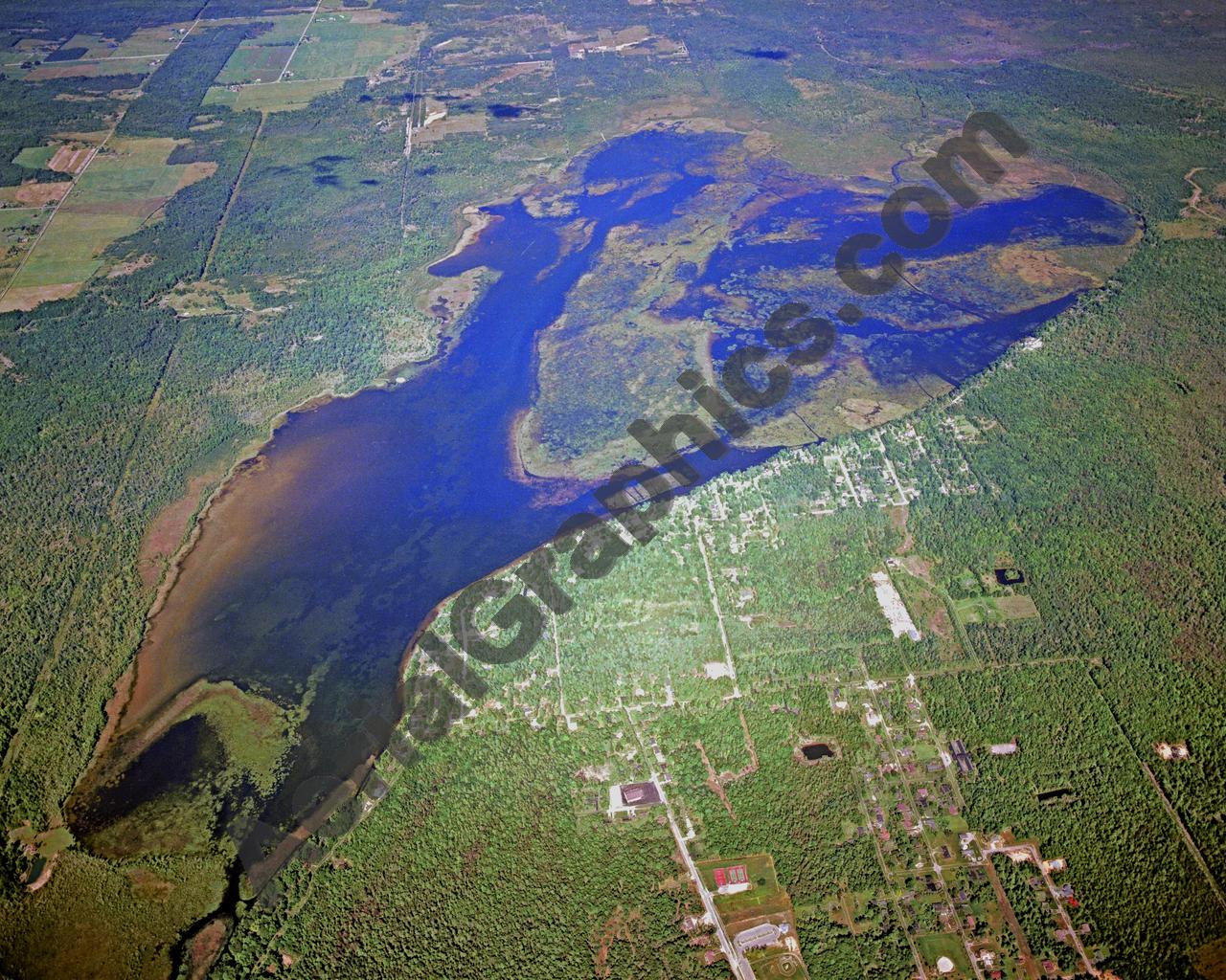 Aerial image of [5870] Tawas Lake in Iosco, MI with No frame