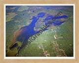 Aerial image of [5870] Tawas Lake in Iosco, MI with Natural Wood frame