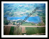 Aerial image of [5871] Pleasant Lake in Stueban, IN with Black Metal frame