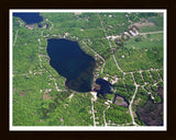 Aerial image of [5872] Arnold Lake in Clare, MI with Black Wood frame