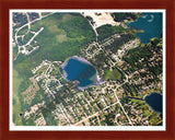 Aerial image of [5873] Bass Lake in Oakland, MI with Cherry Wood frame