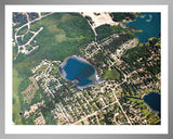 Aerial image of [5873] Bass Lake in Oakland, MI with Silver Metal frame