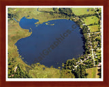 Aerial image of [5875] Batteese Lake in Jackson, MI with Cherry Wood frame