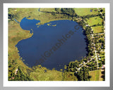 Aerial image of [5875] Batteese Lake in Jackson, MI with Silver Metal frame