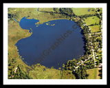 Aerial image of [5875] Batteese Lake in Jackson, MI with Black Metal frame