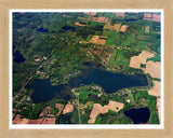 Aerial image of [5877] Pleasant Lake (Big) in St Joseph, MI with Natural Wood frame