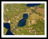 Aerial image of [5878] Bluegill Lake in Clare, MI with Black Metal frame