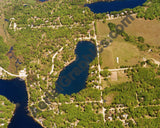 Aerial image of [5878] Bluegill Lake in Clare, MI with Canvas Wrap frame