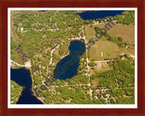 Aerial image of [5878] Bluegill Lake in Clare, MI with Cherry Wood frame