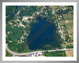 Aerial image of [5879] Buck Lake in Livingston, MI with Silver Metal frame