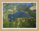 Aerial image of [5880] Sandy Bottom Lake in Livingston, MI with Natural Wood frame