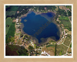 Aerial image of [5881] Pretty Lake in LaGrange, In with Natural Wood frame