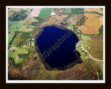 Aerial image of [5882] Ratigan Lake in Kent, MI with Black Wood frame