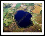 Aerial image of [5882] Ratigan Lake in Kent, MI with Black Metal frame