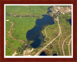 Aerial image of [5886] Big Bradford Lake in Otsego, MI with Cherry Wood frame