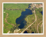 Aerial image of [5886] Big Bradford Lake in Otsego, MI with Natural Wood frame