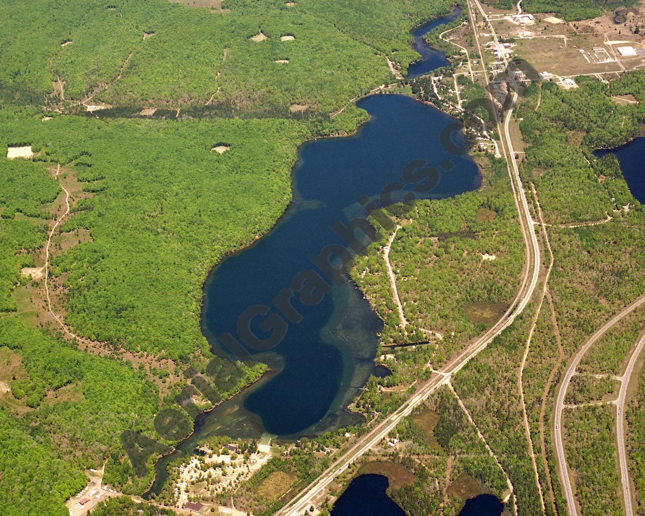 Aerial image of [5886] Big Bradford Lake in Otsego, MI with No frame