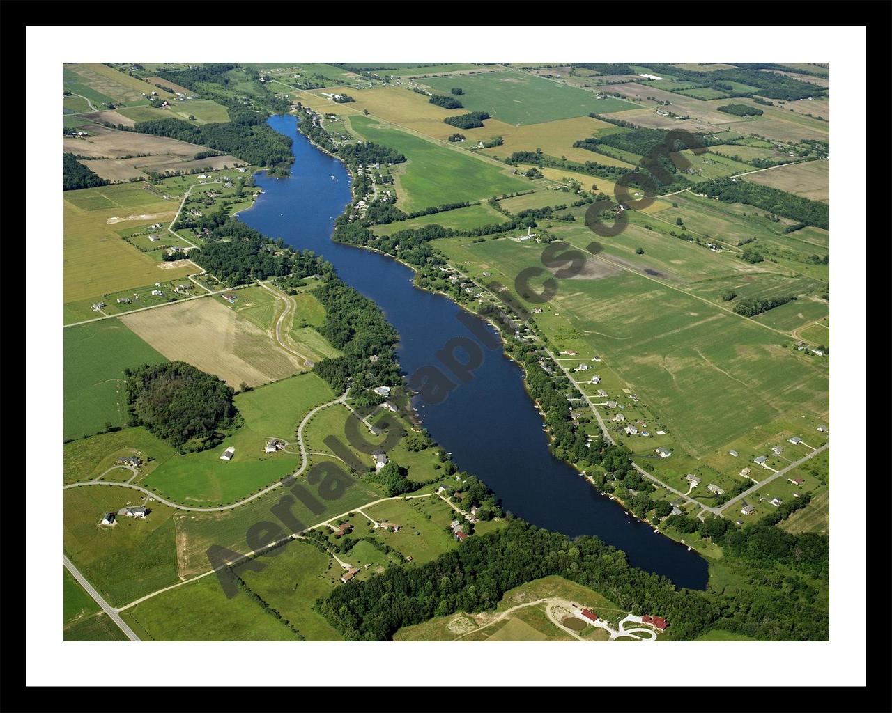 Aerial image of [5888] Duncan Lake in Barry, MI with Black Metal frame