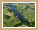 Aerial image of [5888] Duncan Lake in Barry, MI with Natural Wood frame