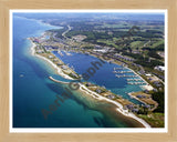 Aerial image of [5890] Bay Harbor Marina in Emmet, Mi with Natural Wood frame