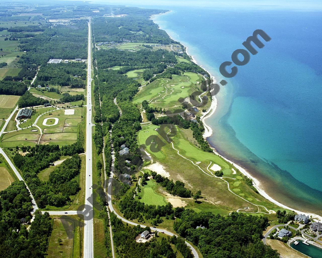 Aerial image of [5892] Bay Harbor Golf Club (Looking West) in Emmet, Mi with Canvas Wrap frame