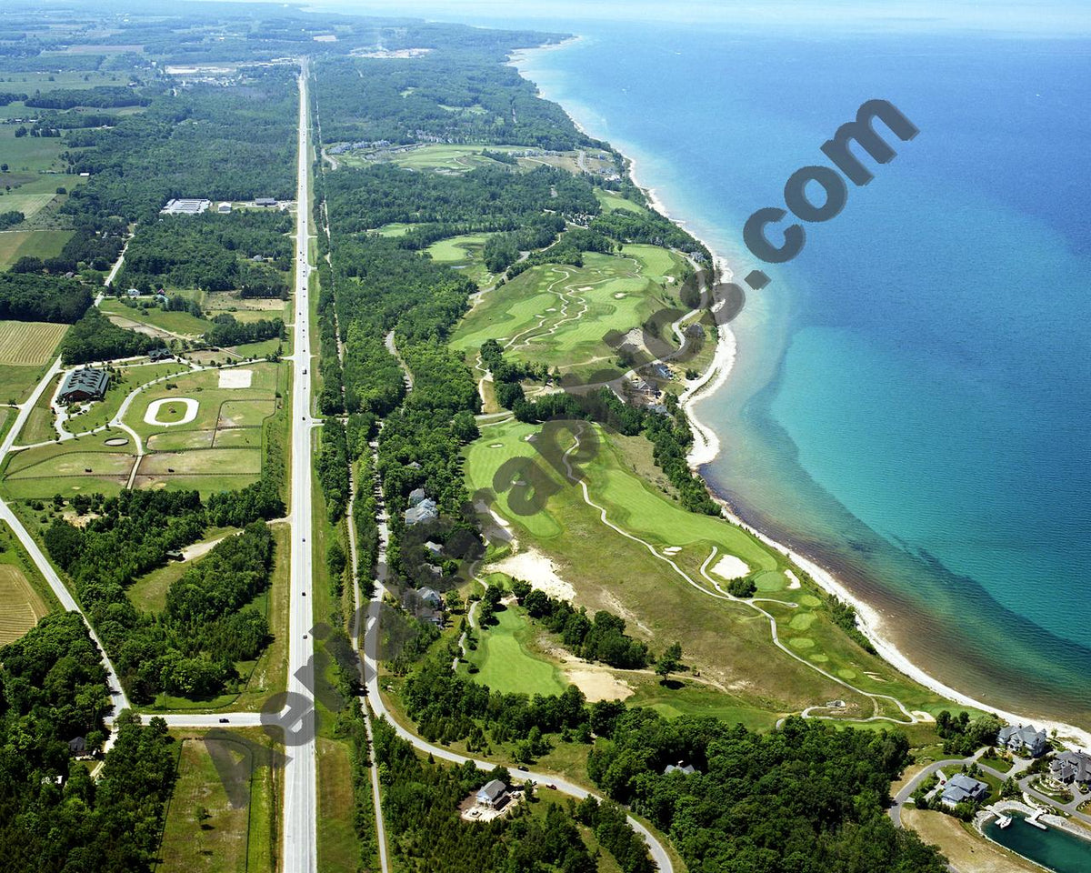 Aerial image of [5892] Bay Harbor Golf Club (Looking West) in Emmet, Mi with No frame