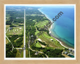 Aerial image of [5892] Bay Harbor Golf Club (Looking West) in Emmet, Mi with Natural Wood frame