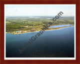 Aerial image of [5893] Bay Harbor in Emmet, Mi with Cherry Wood frame