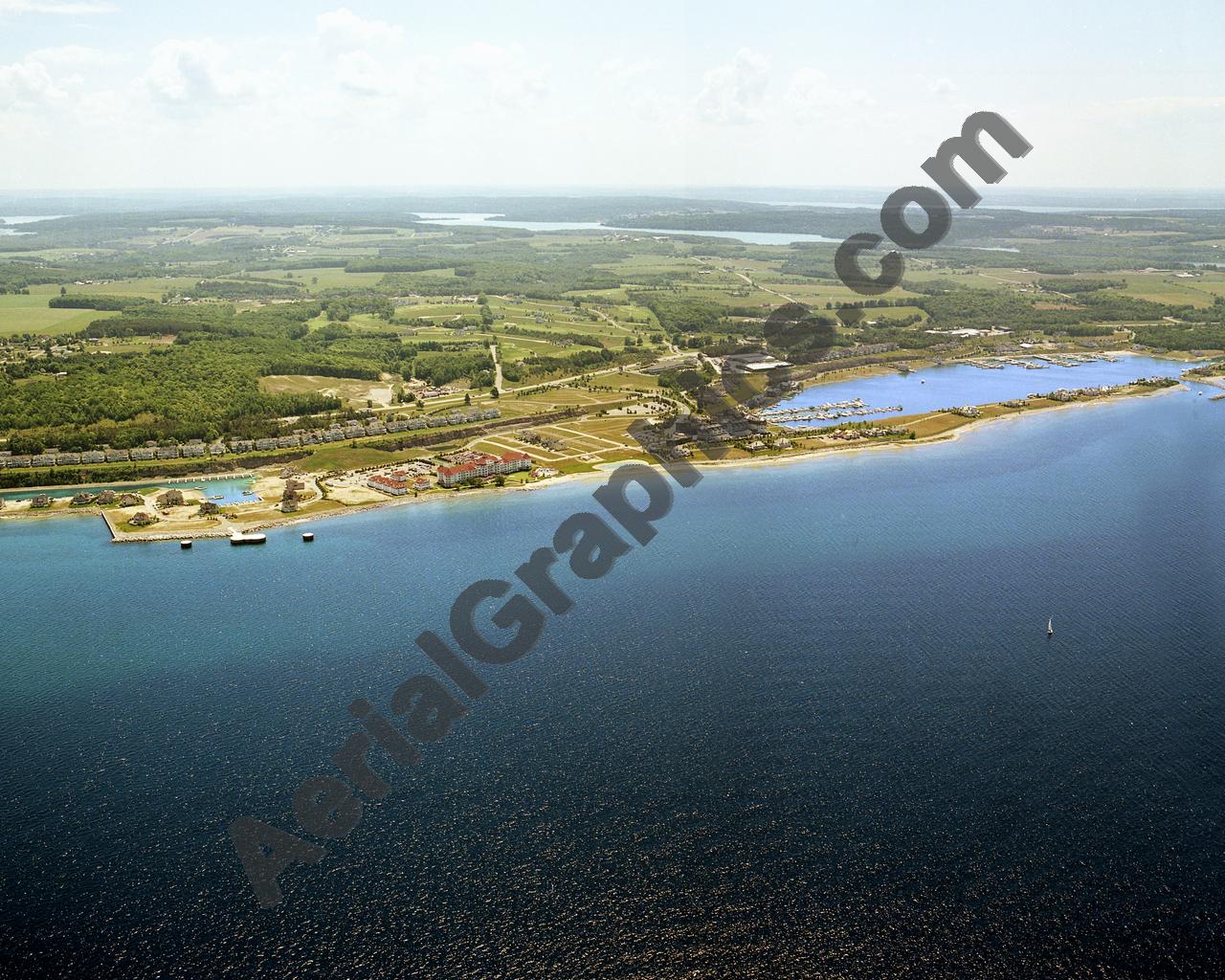 Aerial image of [5893] Bay Harbor in Emmet, Mi with Canvas Wrap frame