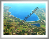 Aerial image of [5894] Little Traverse Bay in Emmet, Mi with Silver Metal frame