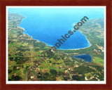 Aerial image of [5894] Little Traverse Bay in Emmet, Mi with Cherry Wood frame