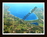 Aerial image of [5894] Little Traverse Bay in Emmet, Mi with Black Wood frame