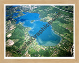 Aerial image of [5896] Lake Angelus in Oakland, MI with Natural Wood frame