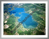 Aerial image of [5896] Lake Angelus in Oakland, MI with Silver Metal frame