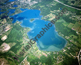 Aerial image of [5896] Lake Angelus in Oakland, MI with Canvas Wrap frame