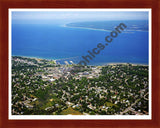 Aerial image of [5898] Petoskey in Emmet, Mi with Cherry Wood frame