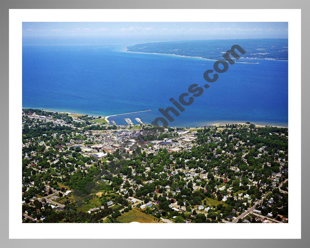 Aerial image of [5898] Petoskey in Emmet, Mi with Silver Metal frame