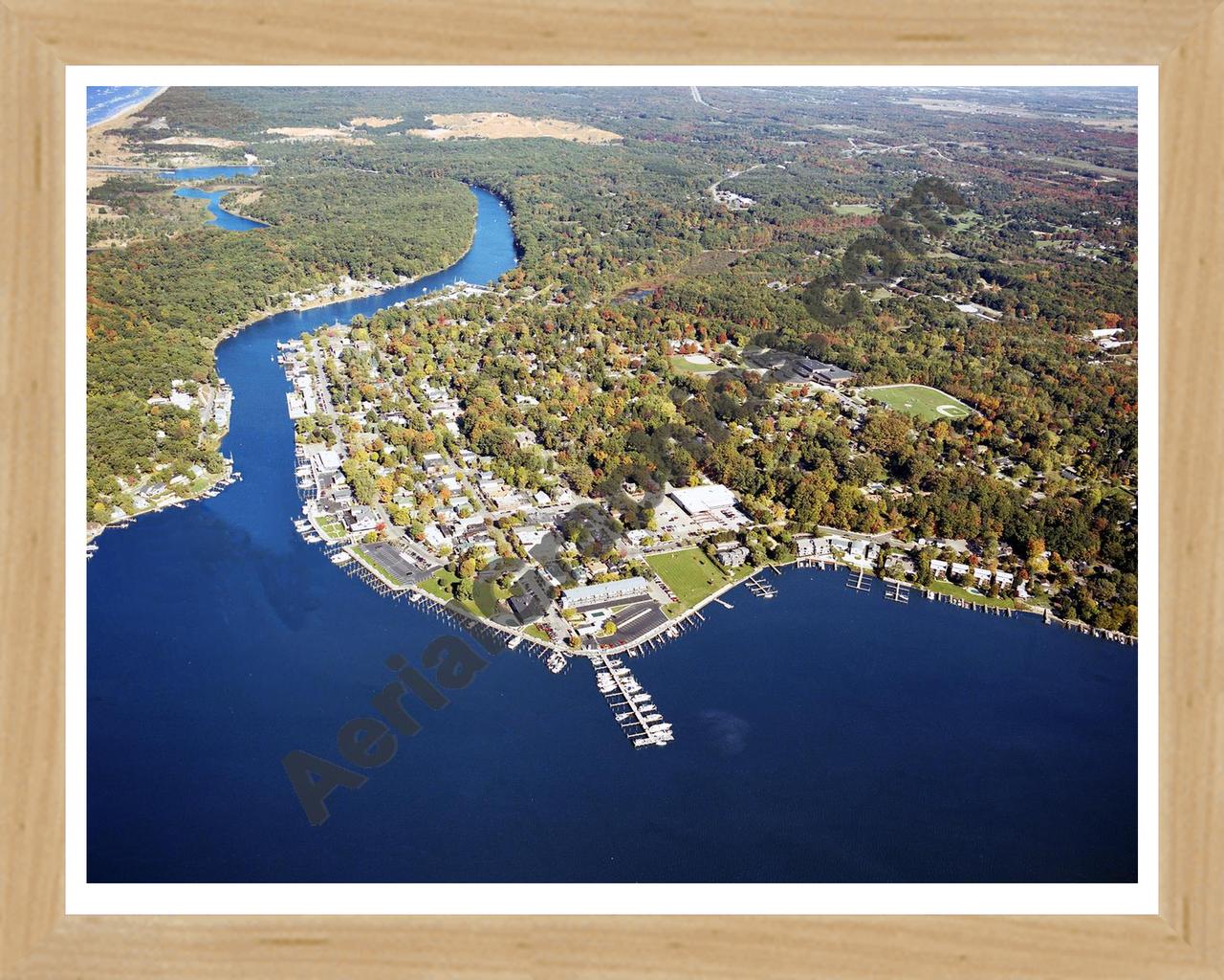 Aerial image of [5899] Saugatuck in Allegan, MI with Natural Wood frame